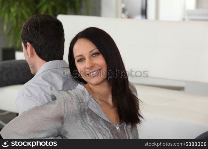 Portrait of a beautiful woman at home