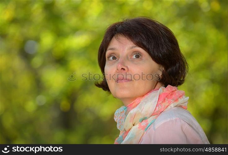 Portrait of a beautiful woman in nature