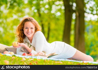 portrait of a beautiful woman is conveniently located in the park