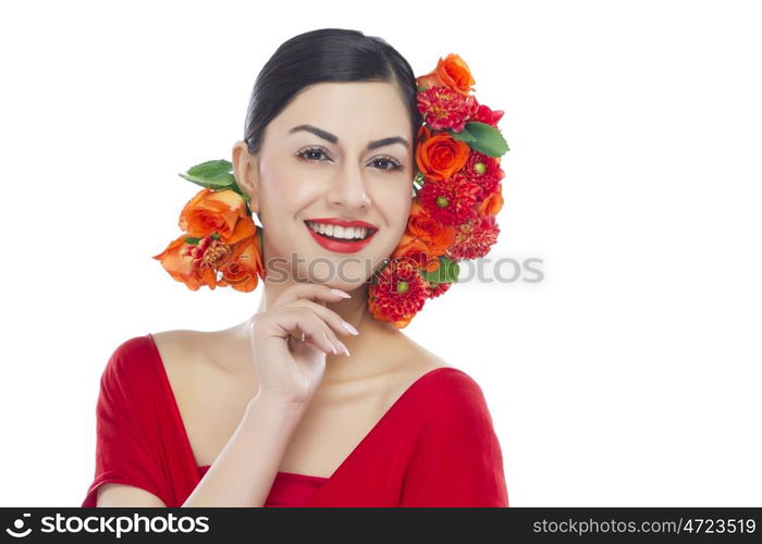 Portrait of a beautiful woman smiling