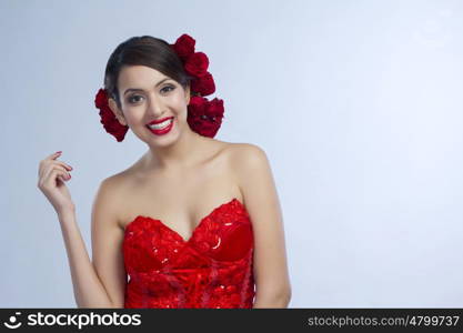 Portrait of a beautiful woman smiling