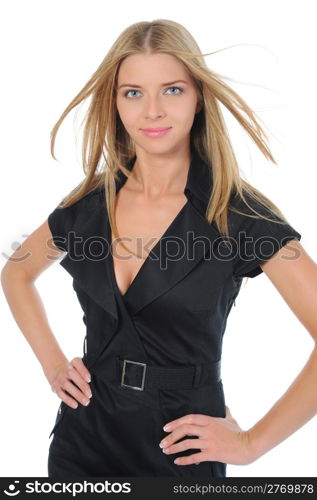 Portrait of a beautiful young woman. Isolated on white background