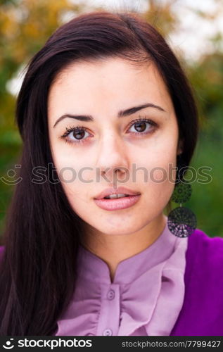 portrait of a beautiful young woman outdoor