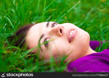 portrait of a beautiful young woman outdoor