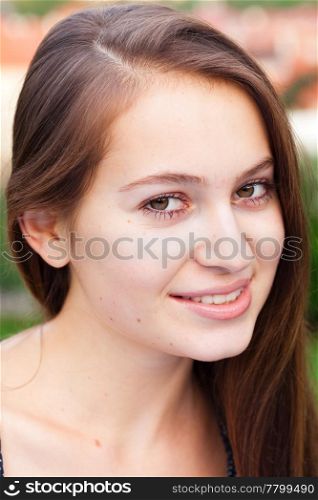 portrait of a beautiful young woman outdoor
