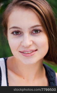 portrait of a beautiful young woman outdoor