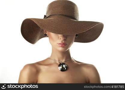 Portrait of a beauty woman wearing hat