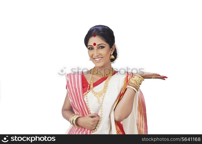 Portrait of a Bengali woman gesturing