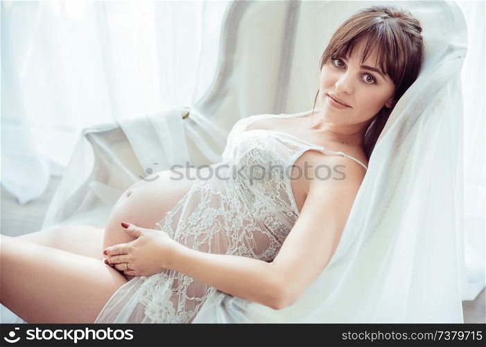 Portrait of a beuatiful, pregnant woman