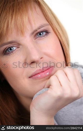 Portrait of a blond woman relaxed