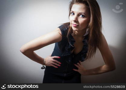 Portrait of a blonde woman with natural vignette