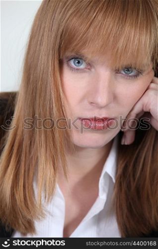 Portrait of a bored woman
