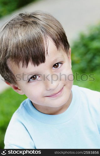 Portrait of a boy grinning