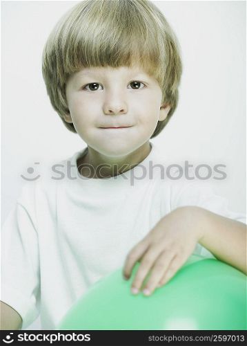 Portrait of a boy puckering