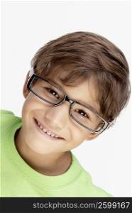 Portrait of a boy smiling wearing eyeglasses