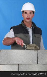 Portrait of a bricklayer