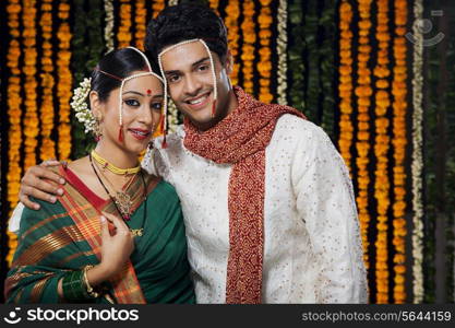 Portrait of a bride and groom