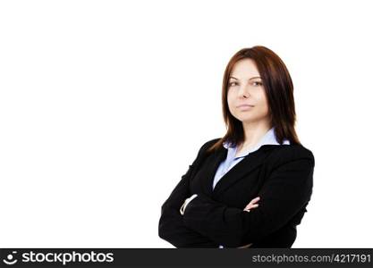 portrait of a business woman. portrait of a business woman on white background