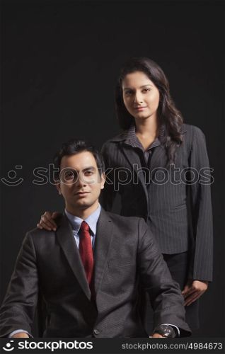 Portrait of a businessman and businesswoman