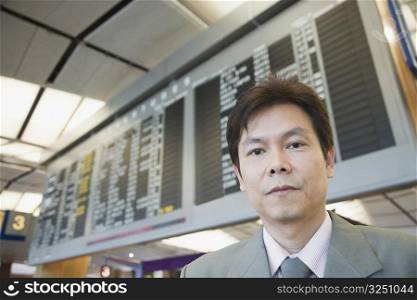 Portrait of a businessman at an airport