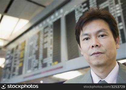 Portrait of a businessman at an airport