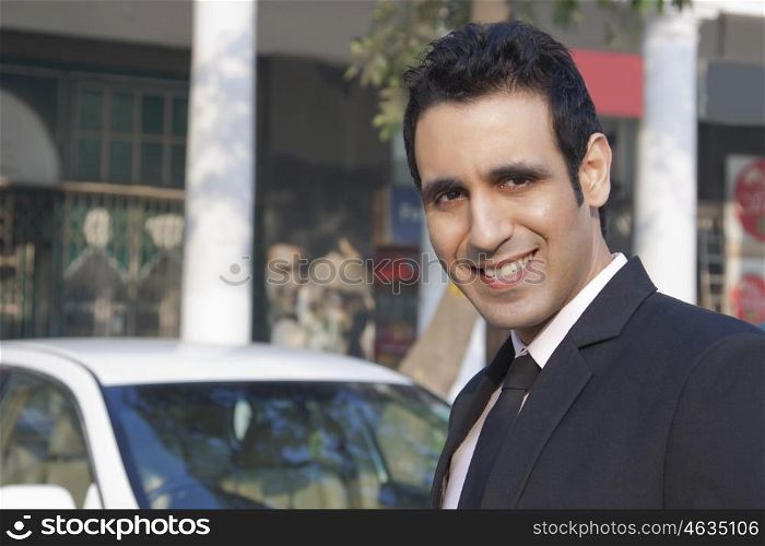 Portrait of a businessman smiling , INDIA , DELHI