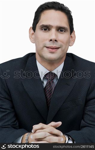 Portrait of a businessman smirking