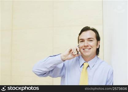 Portrait of a businessman talking on a mobile phone