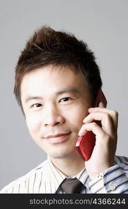 Portrait of a businessman talking on a mobile phone