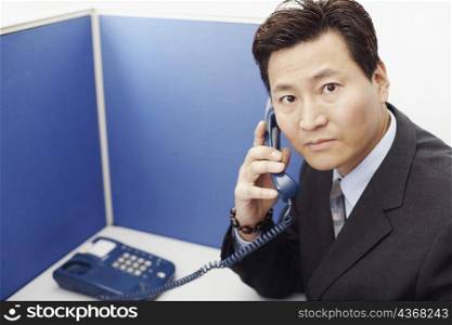 Portrait of a businessman talking on the telephone