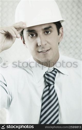 Portrait of a businessman wearing a hardhat