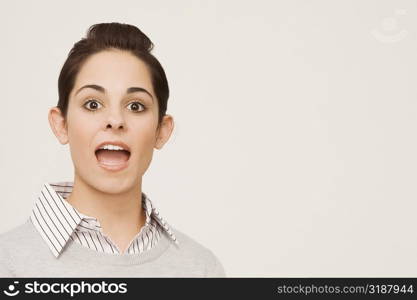 Portrait of a businesswoman shouting