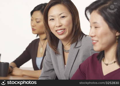 Portrait of a businesswoman sitting and smiling