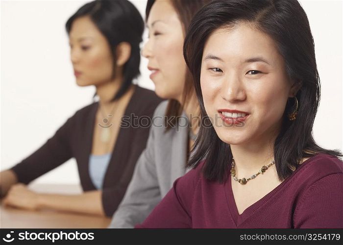 Portrait of a businesswoman sitting and smiling