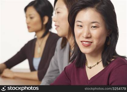 Portrait of a businesswoman sitting and smiling