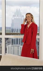 Portrait of a businesswoman talking on a mobile phone
