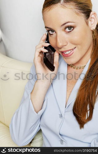 Portrait of a businesswoman talking on a mobile phone