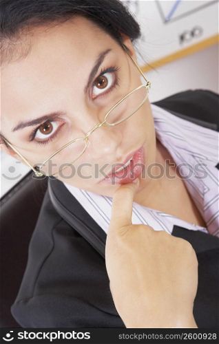 Portrait of a businesswoman thinking