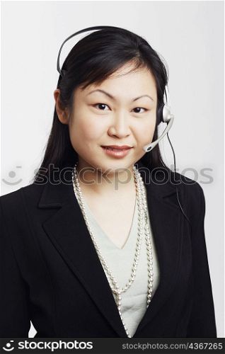 Portrait of a businesswoman wearing a headset