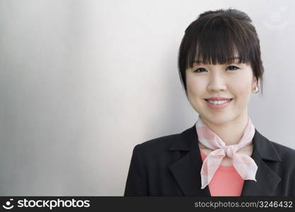 Portrait of a cabin crew smiling