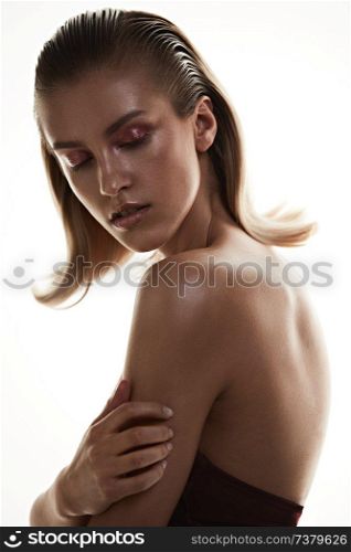 Portrait of a charming young woman - isolated