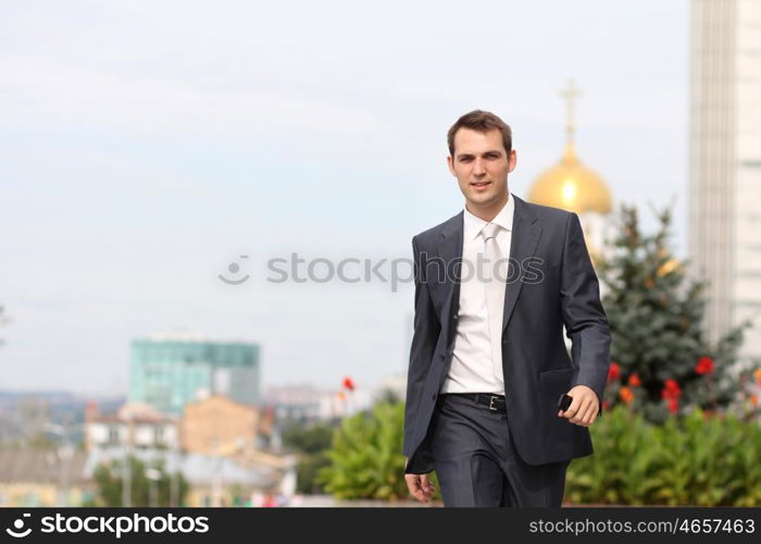 Portrait of a cheerful businessman