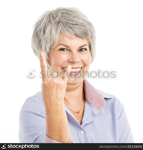 Portrait of a cheerful elderly woman