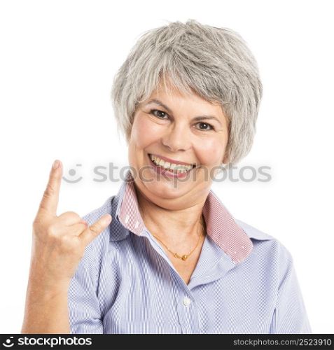 Portrait of a cheerful elderly woman