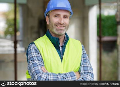 portrait of a constructor outdoors