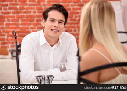 portrait of a couple at restaurant