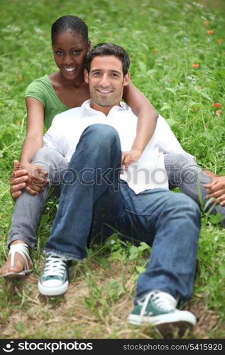 portrait of a couple on the grass