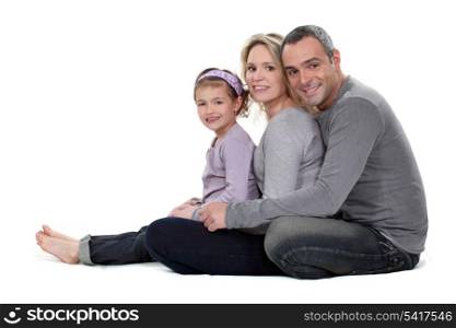 Portrait of a couple with their daughter