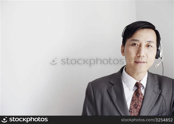 Portrait of a customer service representative wearing a headset
