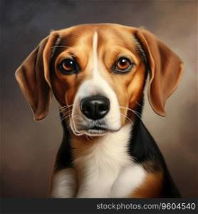 Portrait of a cute beagle dog.